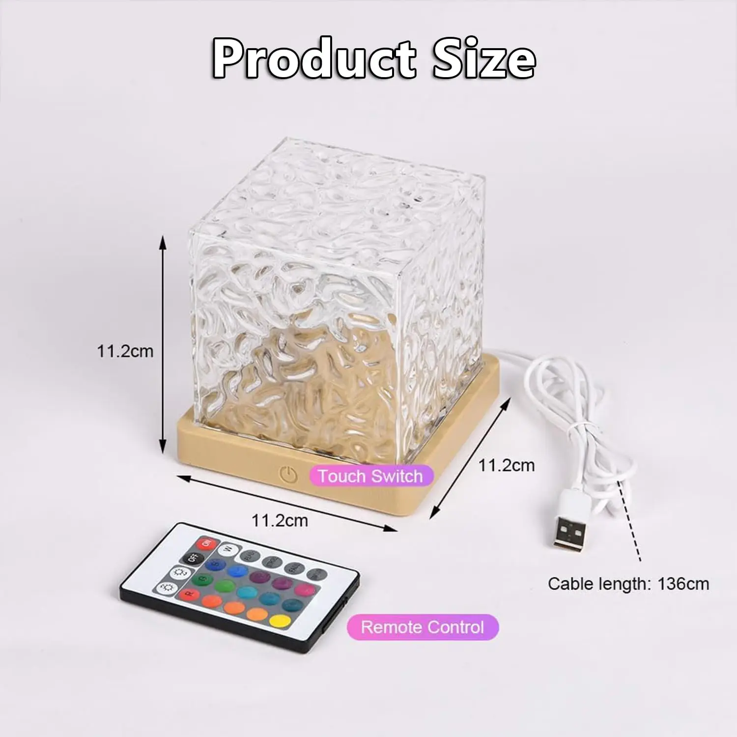 16 Colors Water Ripple Projector Dynamic Rotating LED Night Light with Remote Dimming Family Bedroom Romantic Ocean Decor Lamp - Image 6
