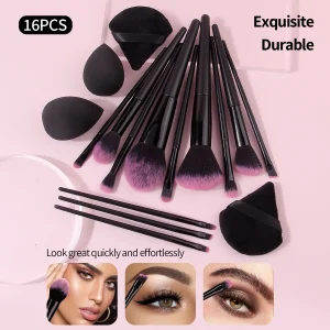 16Pcs Soft Makeup Brushes Set for Cosmetic Beauty Foundation Blush Powder Eyeshadow Concealer Blending Make Up Brush