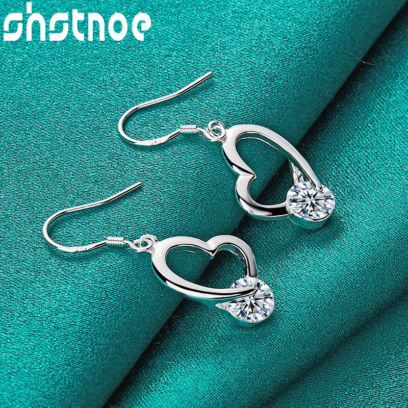 18K Gold AAA Zircon Heart Drop Earrings For Women Party Engagement Wedding Birthday Gift Fashion Fine Jewelry - Image 5