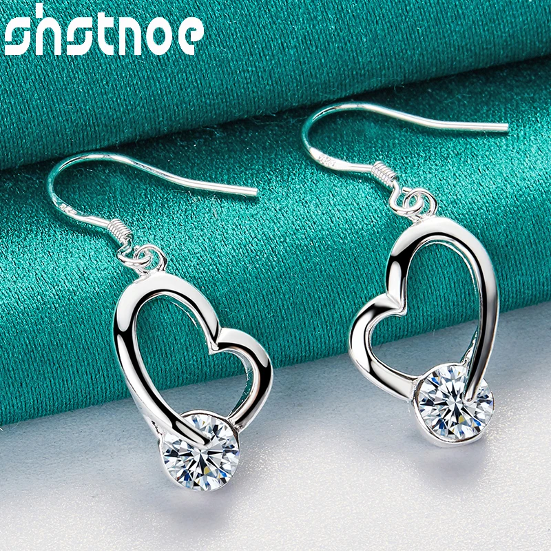 18K Gold AAA Zircon Heart Drop Earrings For Women Party Engagement Wedding Birthday Gift Fashion Fine Jewelry - Image 6