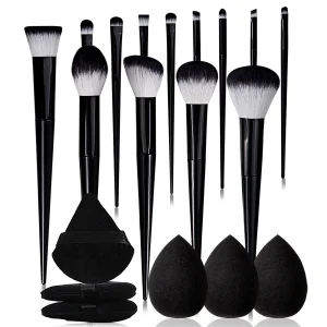 19Pcs High-quality makeup brush set new makeup brush with beauty triangular sponges