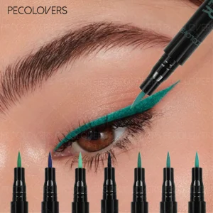 1PC 24-Hour Long-Lasting Green Eyeliner Liquid Pen - Non-Sticky Formula Effect for Deepened & Highlighted Eye Contour Makeup