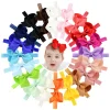 1PC 4inches Solid Color Grosgrain Ribbon Bows Headband For Kids Girls Cute Bowknot With Elastic Band Headwear Hair Accessories