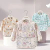 1PC Child Feeding Bib Waterproof Long Sleeve Apron Rice Pocket Feeding Blouse Toddler Bibs Children's Summer Thin Feeding Smock
