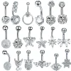 1PC Crystal Belly Button Rings For Women Navel Ring Zircon Drop Dangle Body Jewelry Piercing Beach Belly Navel Rings