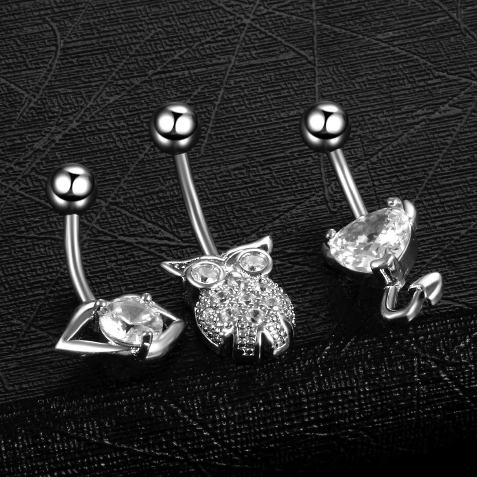 1PC Crystal Belly Button Rings For Women Navel Ring Zircon Drop Dangle Body Jewelry Piercing Beach Belly Navel Rings - Image 4