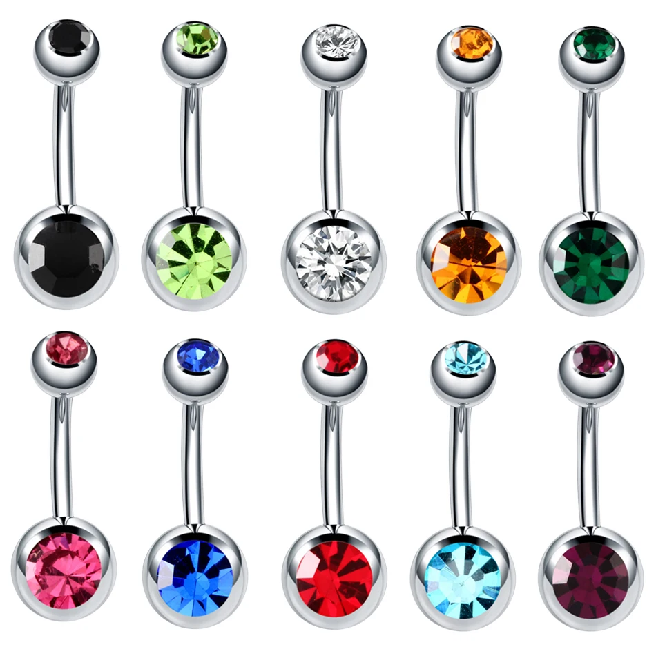 1PC Crystal Belly Button Rings For Women Navel Ring Zircon Drop Dangle Body Jewelry Piercing Beach Belly Navel Rings - Image 3
