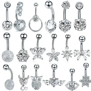 1PC Crystal Belly Button Rings For Women Navel Ring Zircon Drop Dangle Body Jewelry Piercing Beach Belly Navel Rings