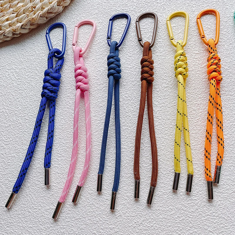 1PC Nylon Handmade Rope Keychain Y2K Fashion Bag Pendant Jewelry DIY Colorful Pendant Gift - Image 2