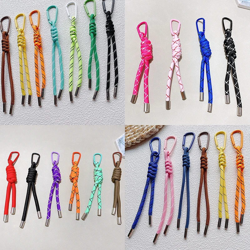1PC Nylon Handmade Rope Keychain Y2K Fashion Bag Pendant Jewelry DIY Colorful Pendant Gift - Image 3