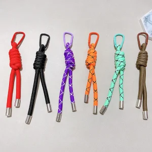 1PC Nylon Handmade Rope Keychain Y2K Fashion Bag Pendant Jewelry DIY Colorful Pendant Gift