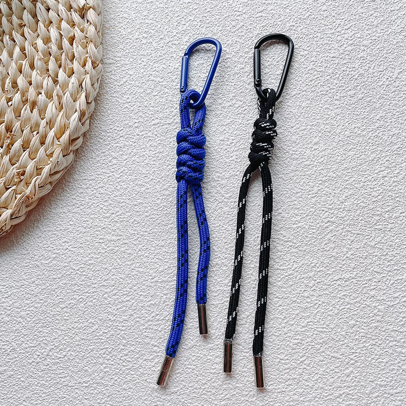 1PC Nylon Handmade Rope Keychain Y2K Fashion Bag Pendant Jewelry DIY Colorful Pendant Gift - Image 5