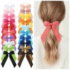 1PC Solid Color Ribbon Pigtail Hair Bows Elastic Hair Bands Holders Ties Hair Accessories for Baby Girls Infants Toddler