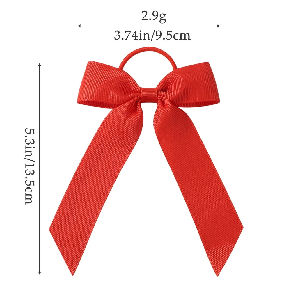 1PC Solid Color Ribbon Pigtail Hair Bows Elastic Hair Bands Holders Ties Hair Accessories for Baby Girls Infants Toddler - Image 3