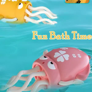 1PC Wind-Up Cute Squid Bath Toy, Interactive swiming Crawling Water Toy for Toddlers 3+,Sensory Bath Toy for Kids Bath Time fun