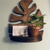 1Pc Simple Wooden Decorative Wall Shelf Natural Wood Finish Small Storage Rack for Home Decoration Small Plants