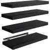 1Pc Wall Mounted Floating Shelves Wooden Thicker Storage Shelf Deeper Multi Functional Bathroom Shelves for Living Room Kitchen