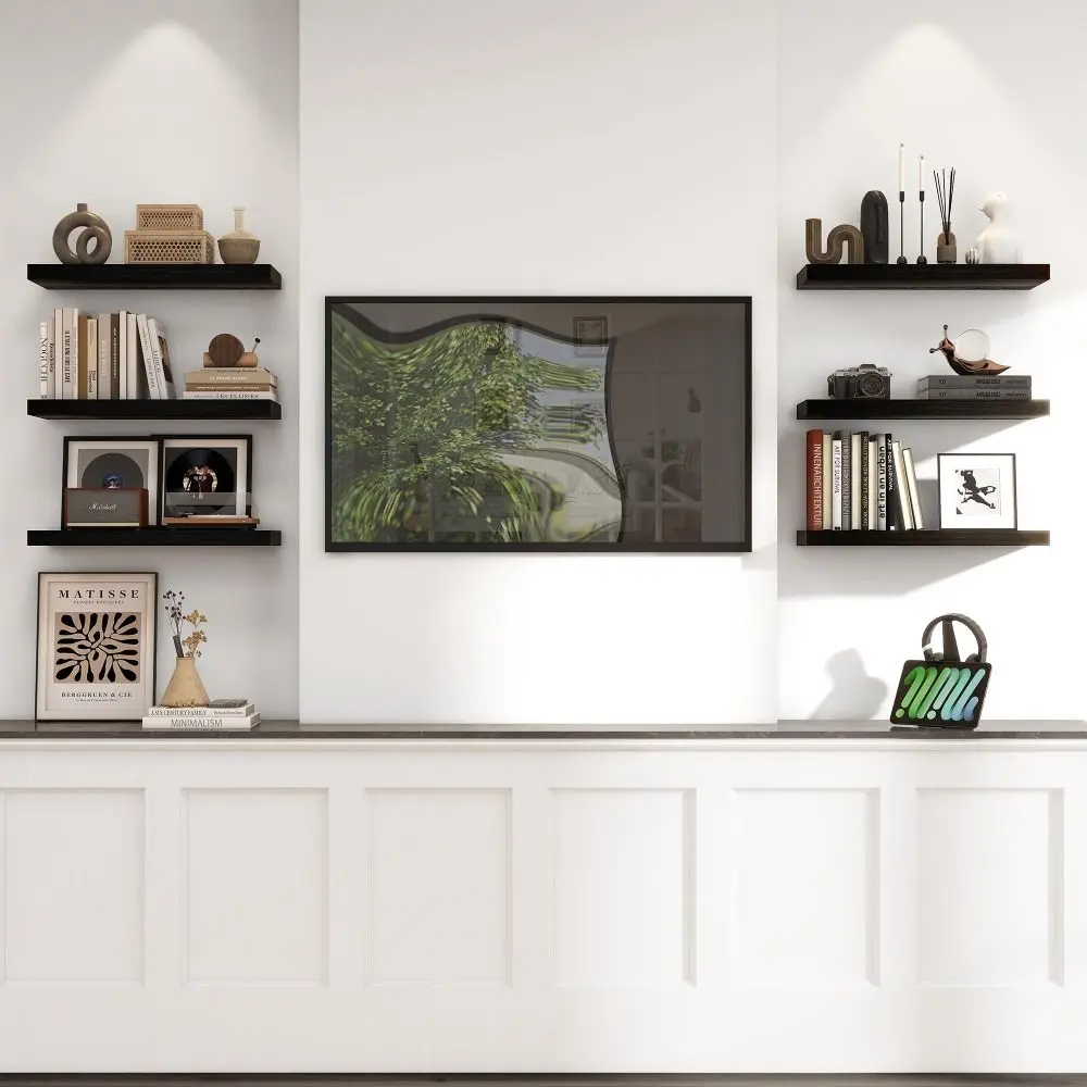 1Pc Wall Mounted Floating Shelves Wooden Thicker Storage Shelf Deeper Multi Functional Bathroom Shelves for Living Room Kitchen - Image 4