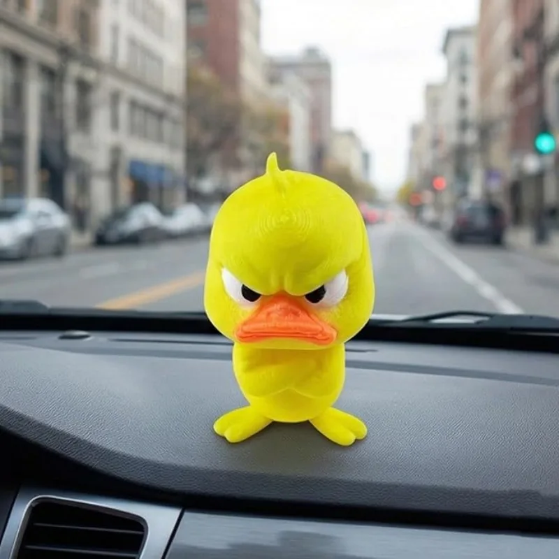 1Pcs Angry yellow duck statue, angry white eyed funny duck, humorous indoor and outdoor home decoration, and car decoration - Image 2