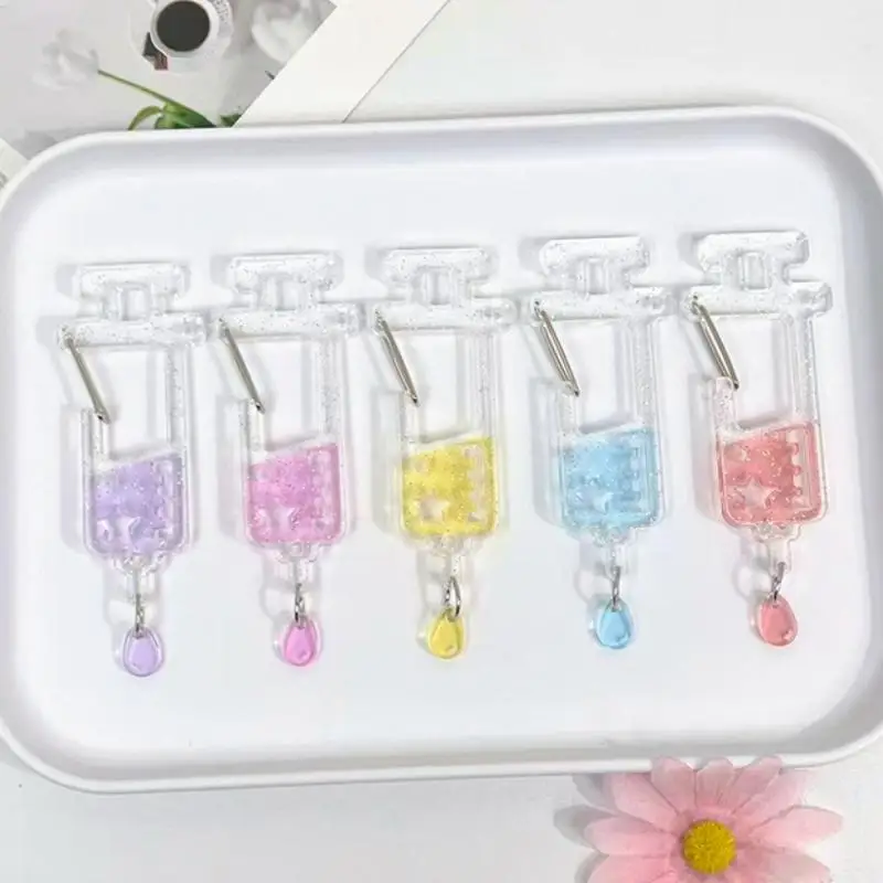 1Pcs Cute Anime Backpack Charm Girls Aesthetic Climbing Hook Accessory Nurse Needle Carabiner Acrylic Shaped Bag Keychain - Image 3