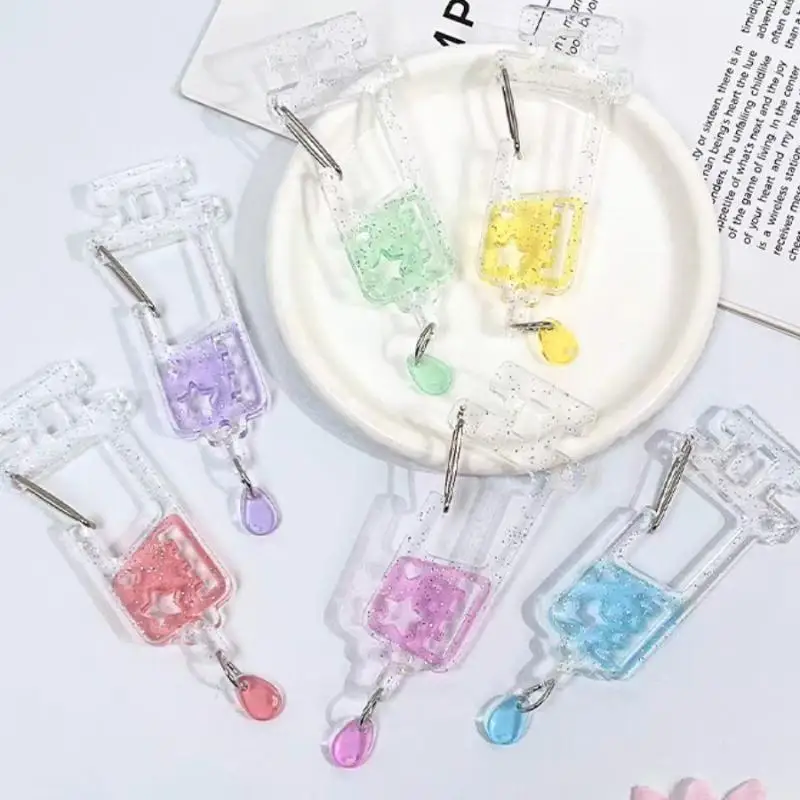 1Pcs Cute Anime Backpack Charm Girls Aesthetic Climbing Hook Accessory Nurse Needle Carabiner Acrylic Shaped Bag Keychain - Image 6