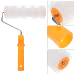 1Pcs Screed Spiked Roller for Paint Brush Application Ergonomic Handle Smooth Horizontal Leveling Surface Defoaming Flooring