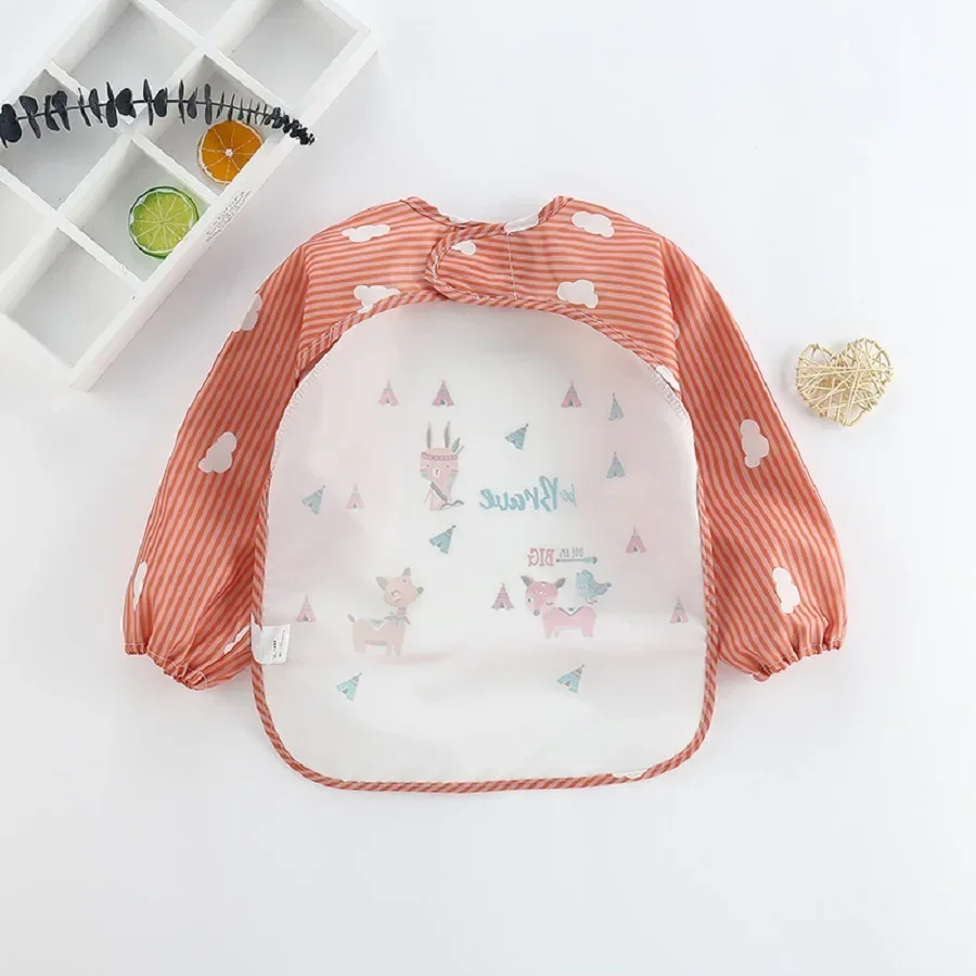 1Pcs Toddler Baby Cartoon Long Sleeve Art Apron Waterproof Eating Smock Infant Animal Smock Soft Baby Bib Burp Clothes - Image 3