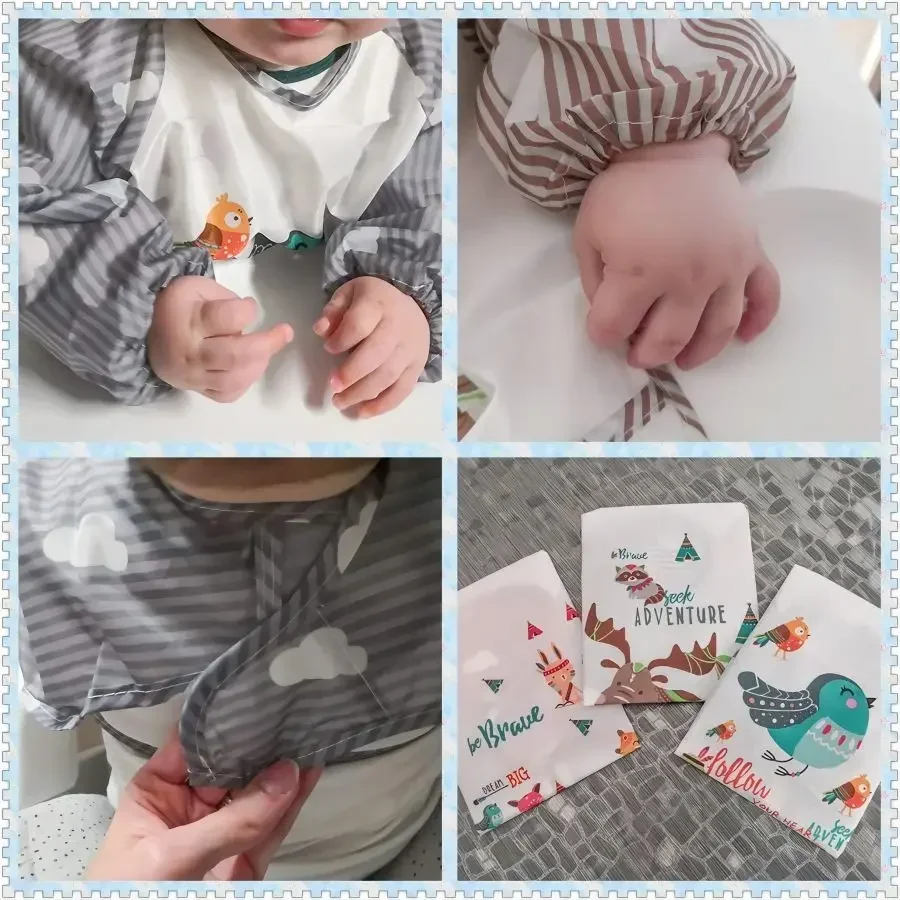 1Pcs Toddler Baby Cartoon Long Sleeve Art Apron Waterproof Eating Smock Infant Animal Smock Soft Baby Bib Burp Clothes - Image 6