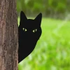 1pc Cat Sculpture Gifts Lawn Ornament Black Metal Peeping Cat Cats Yard Sculpture Iron Art Silhouette Garden Decoration