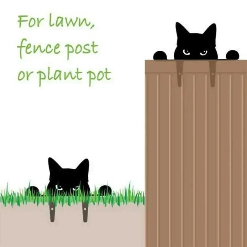 1pc Cat Sculpture Gifts Lawn Ornament Black Metal Peeping Cat Cats Yard Sculpture Iron Art Silhouette Garden Decoration - Image 5