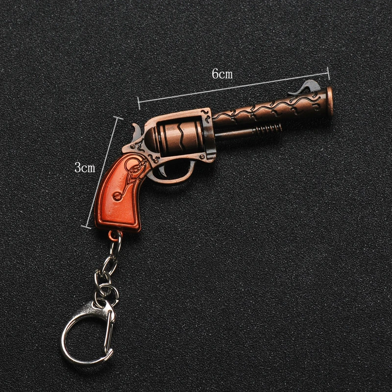 1pc Cool Game Pistol Shape Keychain Metal P92 R45 R1895 Model Toy Key Ring Gift - Image 6