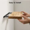 1pc Floating Shelves Wooden Wall Mounted Storage Shelf Deeper Thicker Bathroom Shelves for Living Room, Bedroom, Kitchen