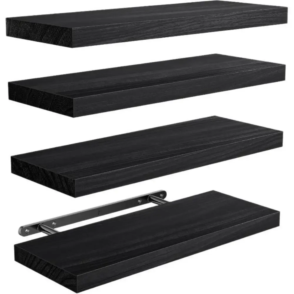 1pc Floating Shelves Wooden Wall Mounted Storage Shelf Deeper Thicker Bathroom Shelves for Living Room, Bedroom, Kitchen - Image 5