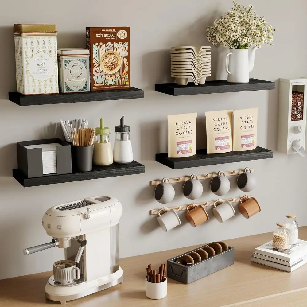 1pc Floating Shelves Wooden Wall Mounted Storage Shelf Deeper Thicker Bathroom Shelves for Living Room, Bedroom, Kitchen - Image 4