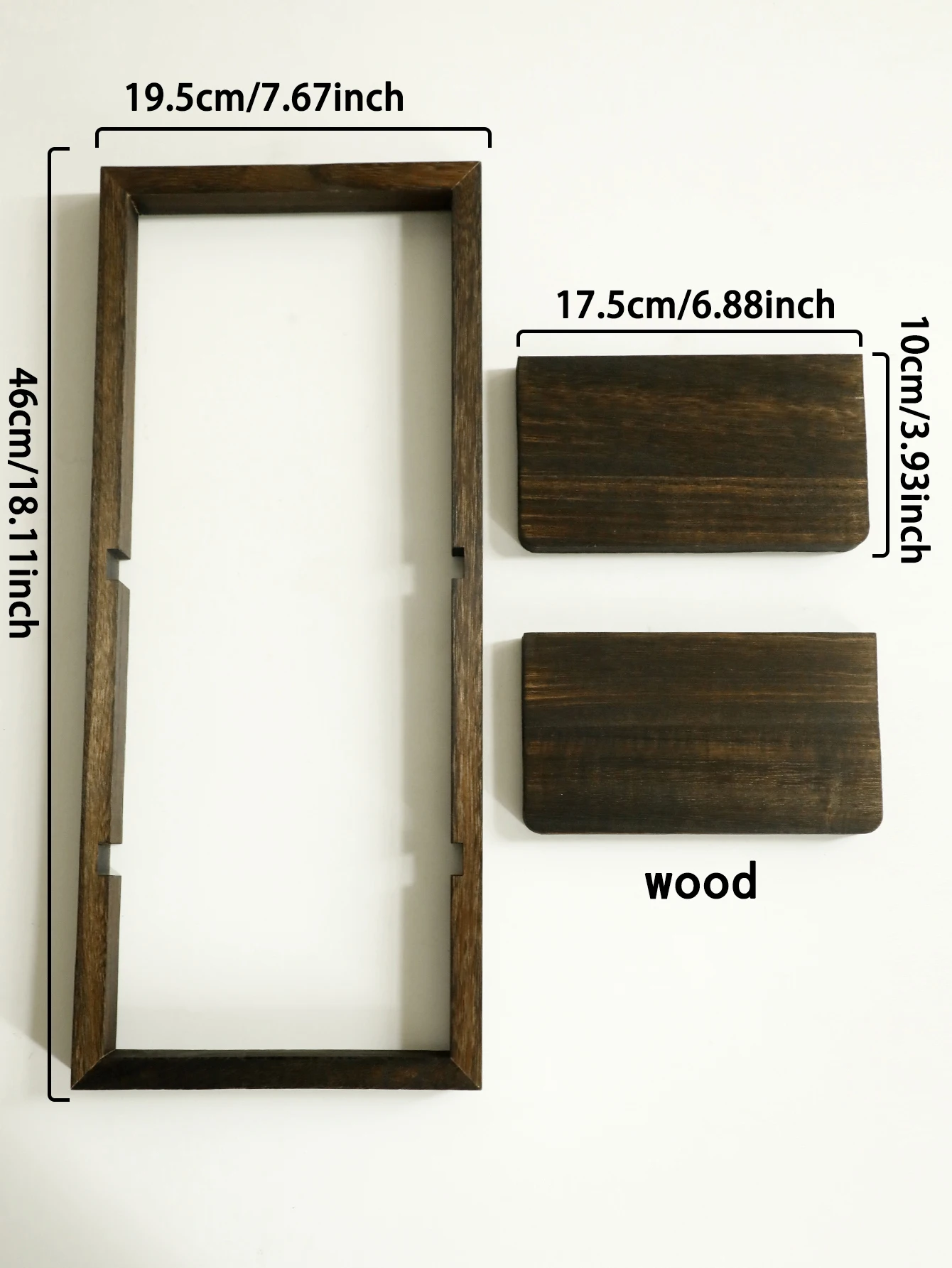 1pc Rustic Wooden Wall Shelves 2-tier Floating Shelf for Plants Decor Home Living Room Kitchen Bedroom Wall Mounted Display Rack - Image 6