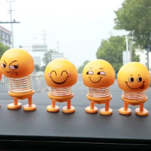 1pc Various Funny Expression Dolls With Car Springs Interesting Shake Yellow Funny car/ home Interior Decoration Accessories