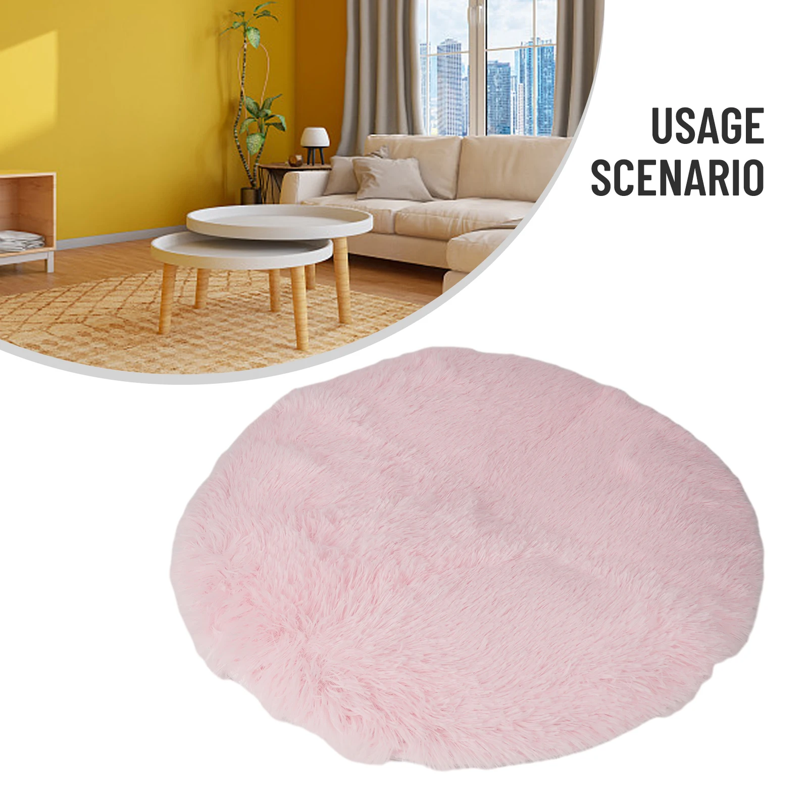 1pc home Rugs Large Shaggy Rug 40/60/80cm Super Soft Round Mat Living Room Bedroom Carpet Multi Color Select For Home Decor - Image 4