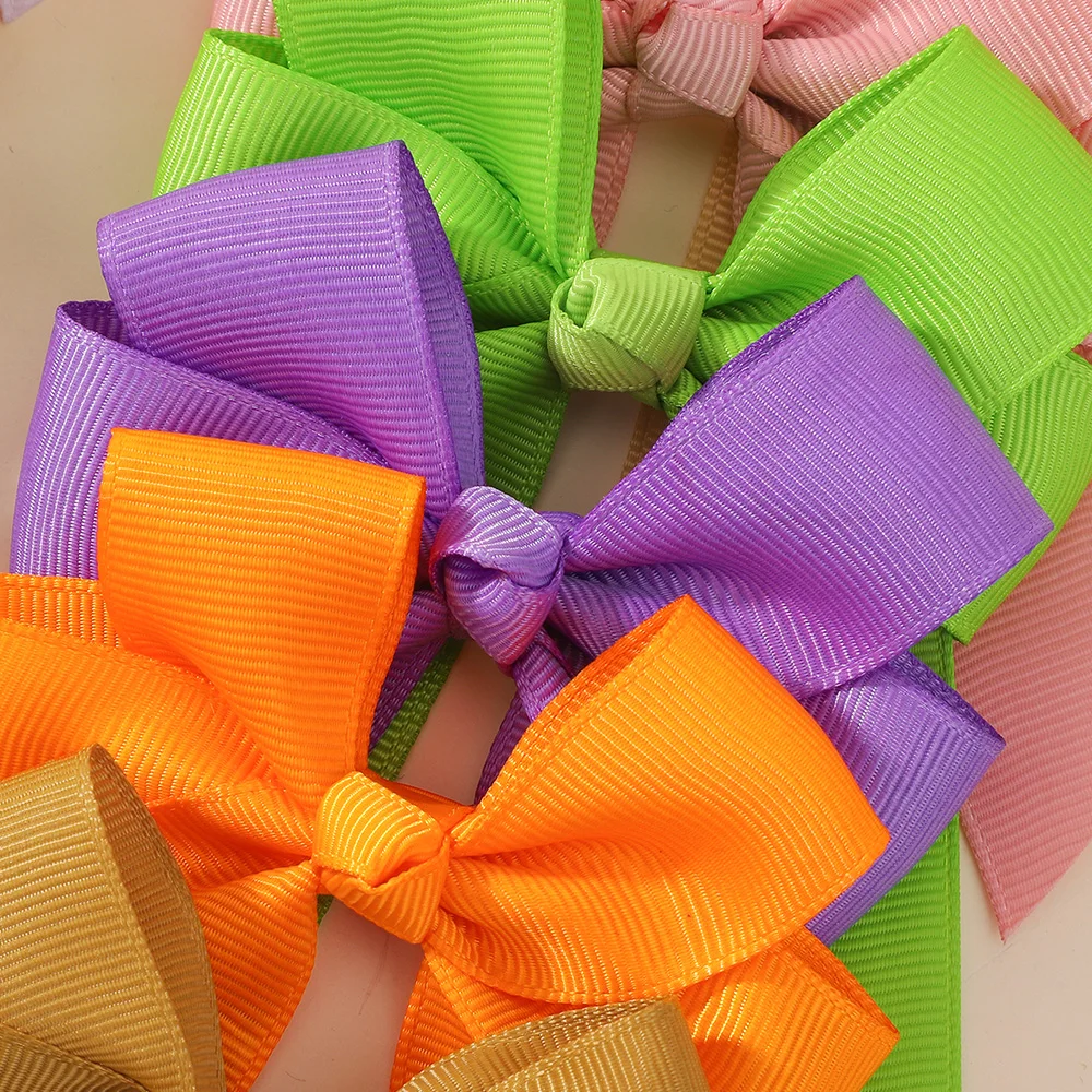 1pcs 3.6'' Solid Color Bowknot Hair Clips For Baby Girls Classic Bows Hairpins Cute Barrettes Headwear Kids Hair Accessories - Image 4