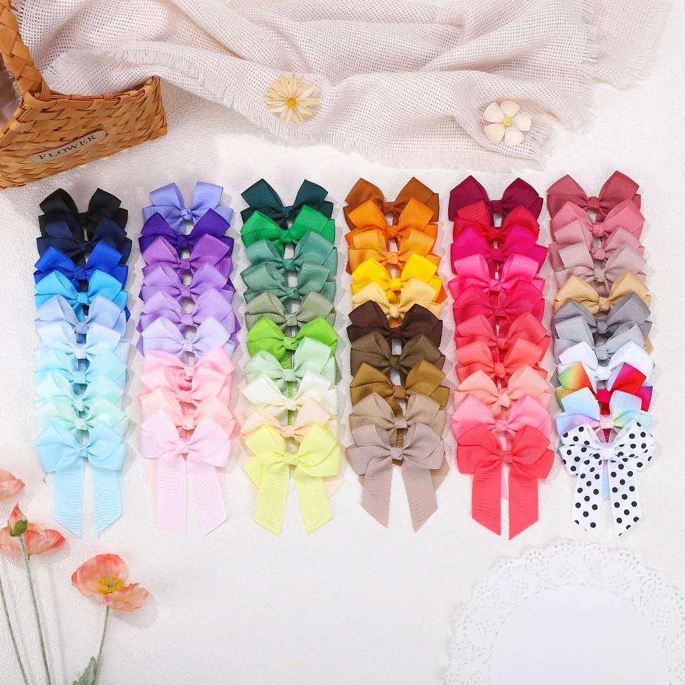 1pcs 3.6'' Solid Color Bowknot Hair Clips For Baby Girls Classic Bows Hairpins Cute Barrettes Headwear Kids Hair Accessories - Image 6