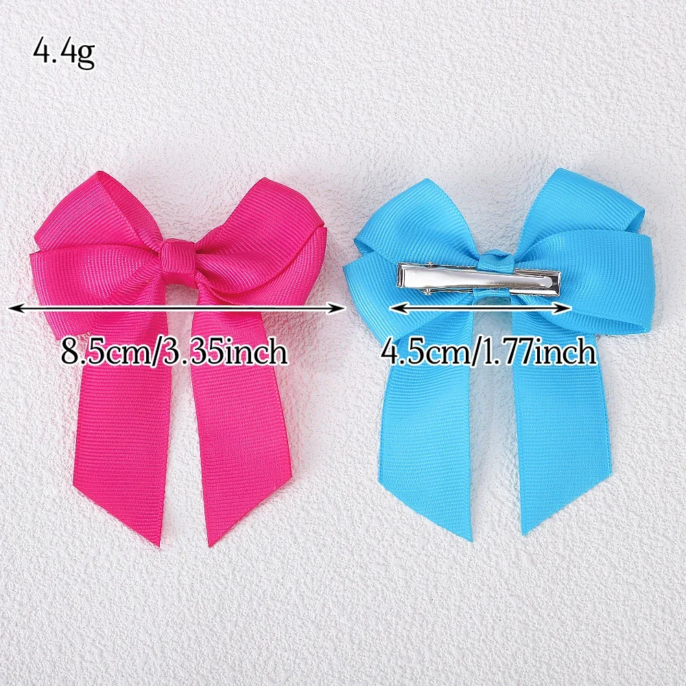 1pcs 3.6'' Solid Color Bowknot Hair Clips For Baby Girls Classic Bows Hairpins Cute Barrettes Headwear Kids Hair Accessories - Image 3
