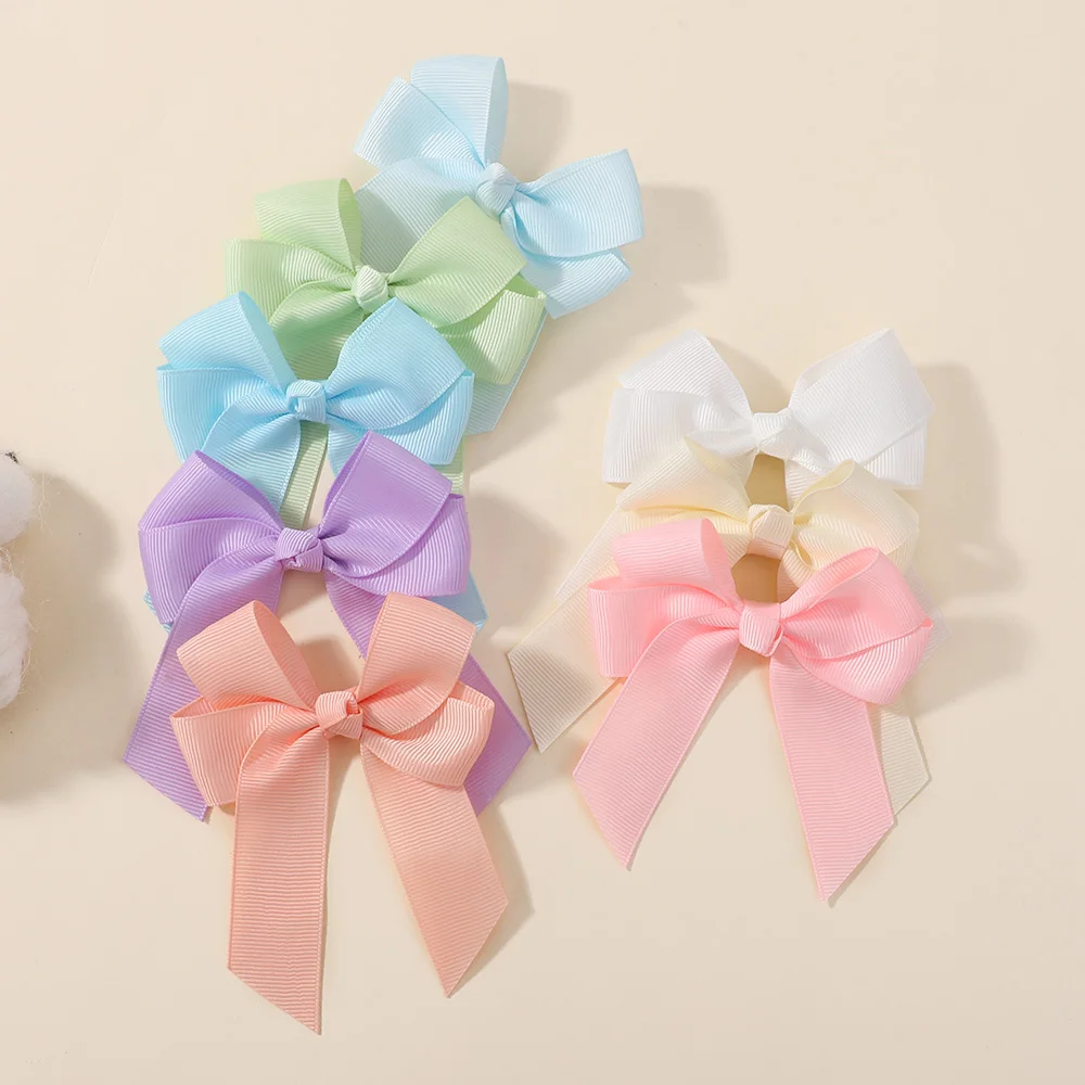 1pcs 3.6'' Solid Color Bowknot Hair Clips For Baby Girls Classic Bows Hairpins Cute Barrettes Headwear Kids Hair Accessories - Image 5