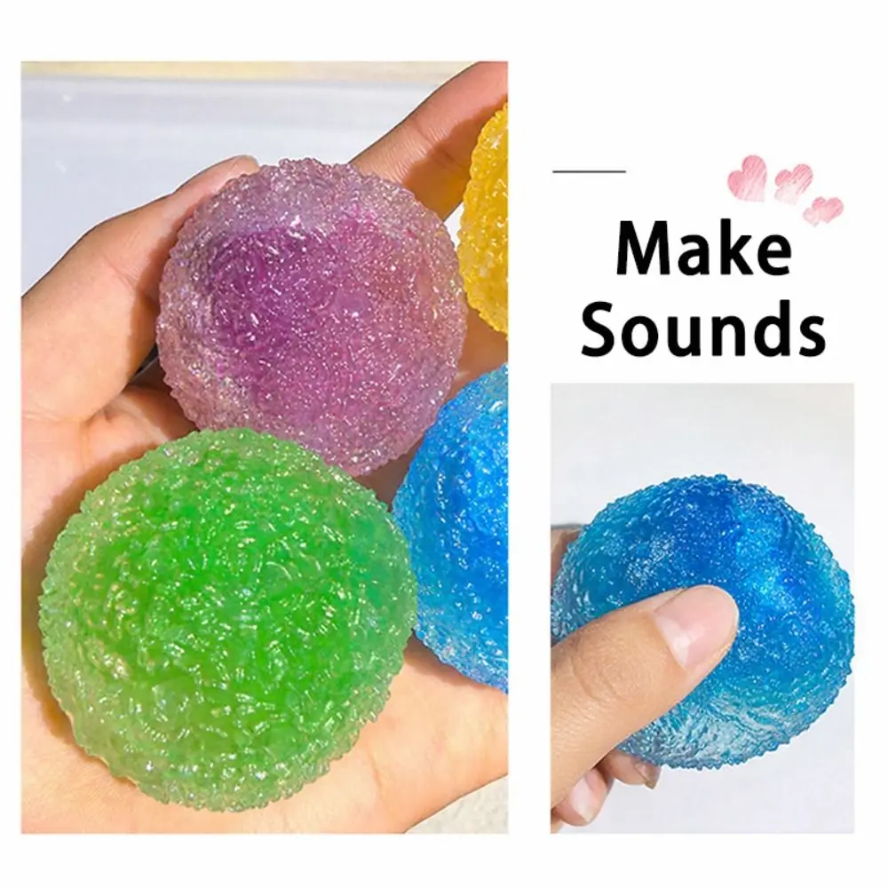 1pcs Colorful Non-rebound Squeeze Ball Soft Rubber Make Sounds Pinch Press Ball Stress Relief Pinata Filler Gift - Image 5