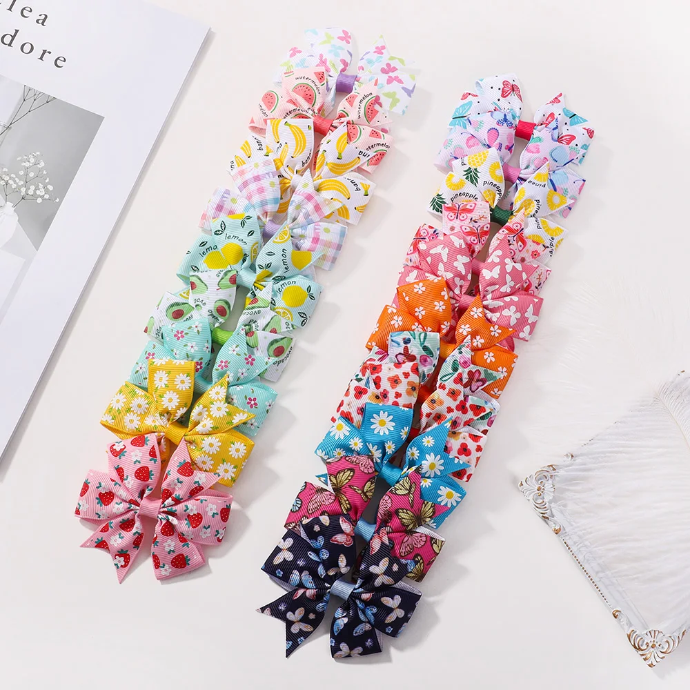 1pcs Printed Butterfly Hair Bows with Clip for Baby Girls 3.15 Ribbon Hairgrips Boutique Hairpins Headwear Kids Hair Accessories - Image 6