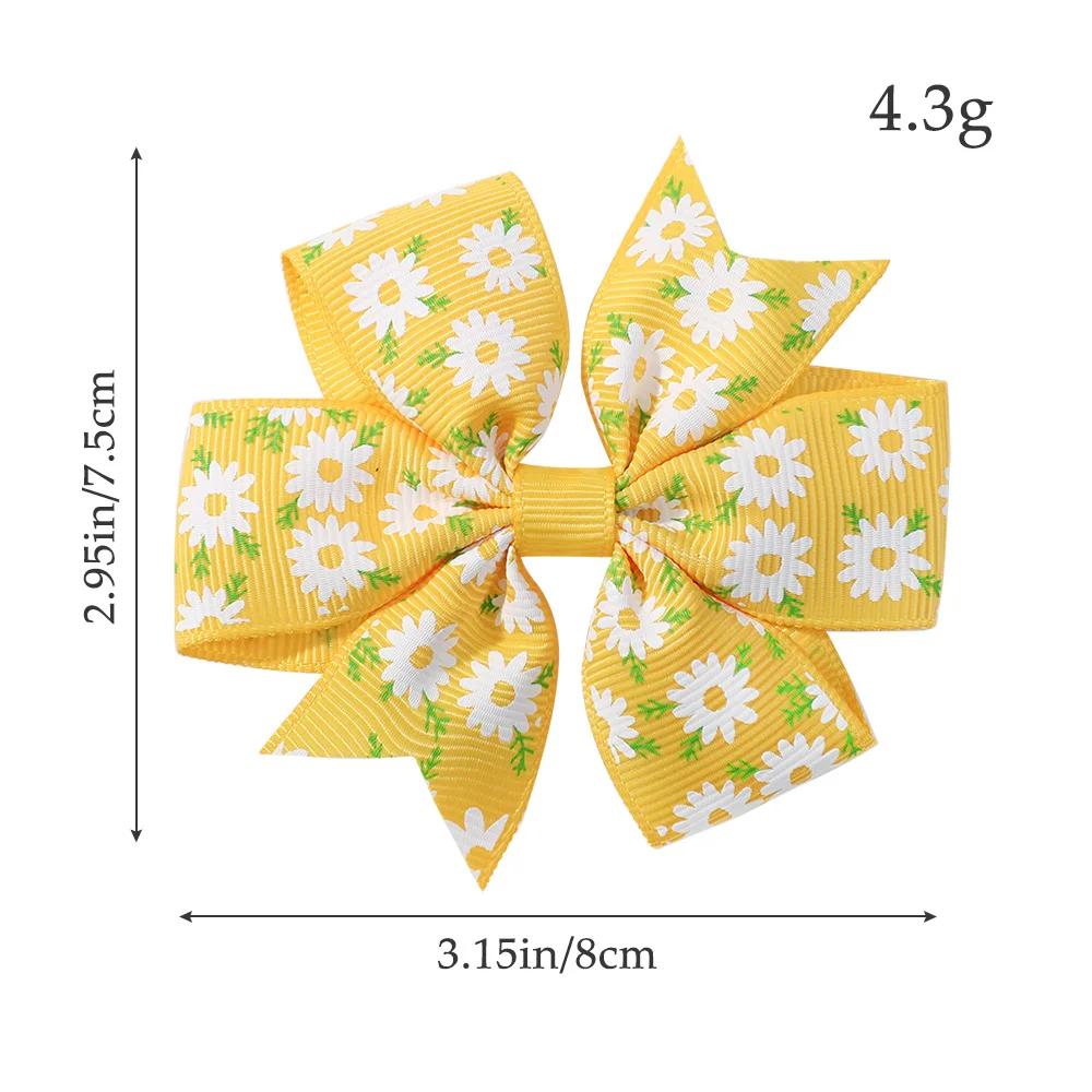 1pcs Printed Butterfly Hair Bows with Clip for Baby Girls 3.15 Ribbon Hairgrips Boutique Hairpins Headwear Kids Hair Accessories - Image 3