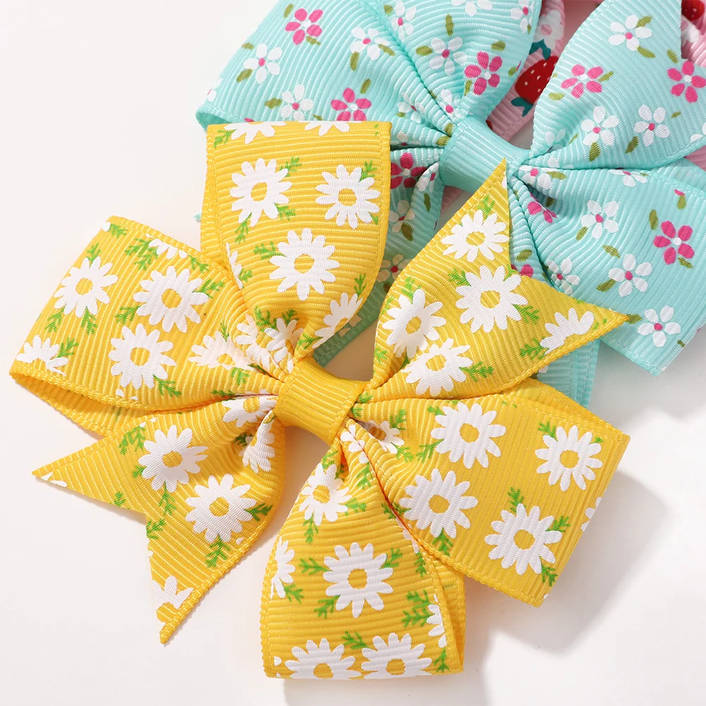 1pcs Printed Butterfly Hair Bows with Clip for Baby Girls 3.15 Ribbon Hairgrips Boutique Hairpins Headwear Kids Hair Accessories - Image 4