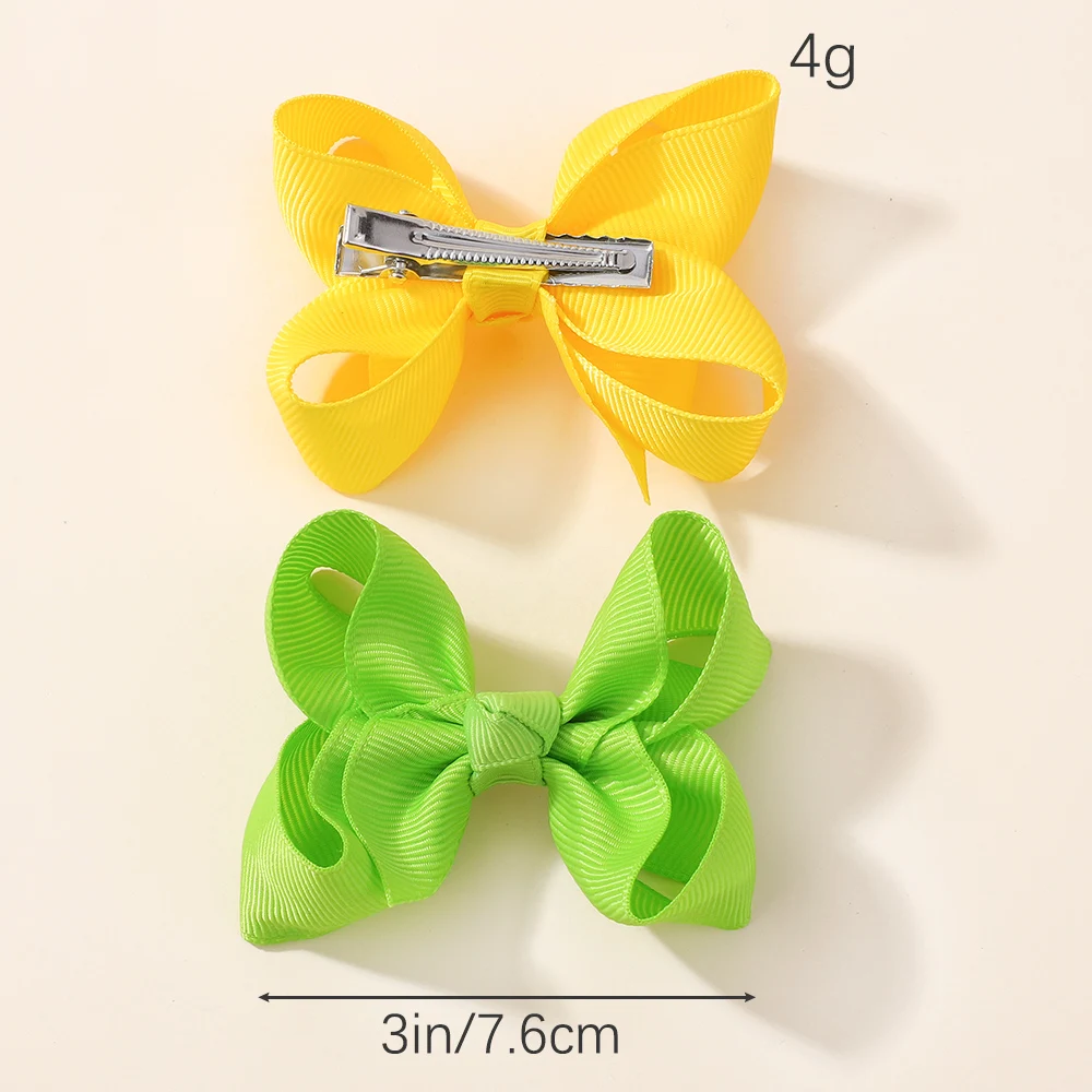 1pcs Solid Color Hair Bows with Clip for Baby Girls Boutique Plain Knot Ribbon Bowknot Hairpin Headwear Kids Hair Accessories - Image 2