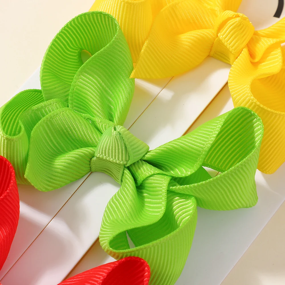 1pcs Solid Color Hair Bows with Clip for Baby Girls Boutique Plain Knot Ribbon Bowknot Hairpin Headwear Kids Hair Accessories - Image 3