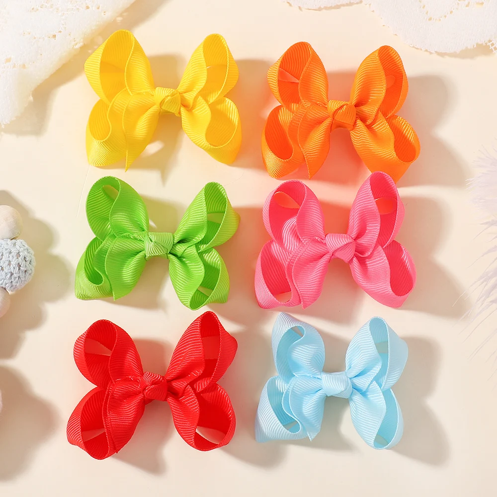 1pcs Solid Color Hair Bows with Clip for Baby Girls Boutique Plain Knot Ribbon Bowknot Hairpin Headwear Kids Hair Accessories - Image 6