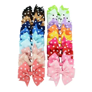 1piece 3 Inch Baby Girl Dot Bowknot Hair Clip for Kids Princess Polka Bows Grosgrain Ribbon Boutique Headwear Hair Accessorises