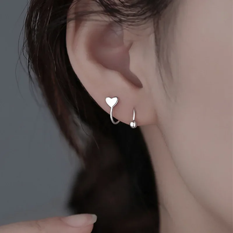 2 Pc/1 pairs Stainless Steel Piercing Screw Ball Star Ear Bone Rotating Line Wave Mini Studs Women Unusual Earrings Jewelry Gift - Image 2
